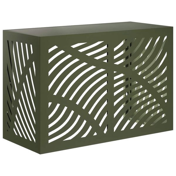 vidaXL Klimaanlagenabdeckung Olivgrün 90 x 40 x 60 cm Stahl, 8014097