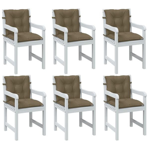 vidaXL Niedriglehner-Auflagen 6 Stück Melange Taupe 100x50x7 cm Stoff, 4002405