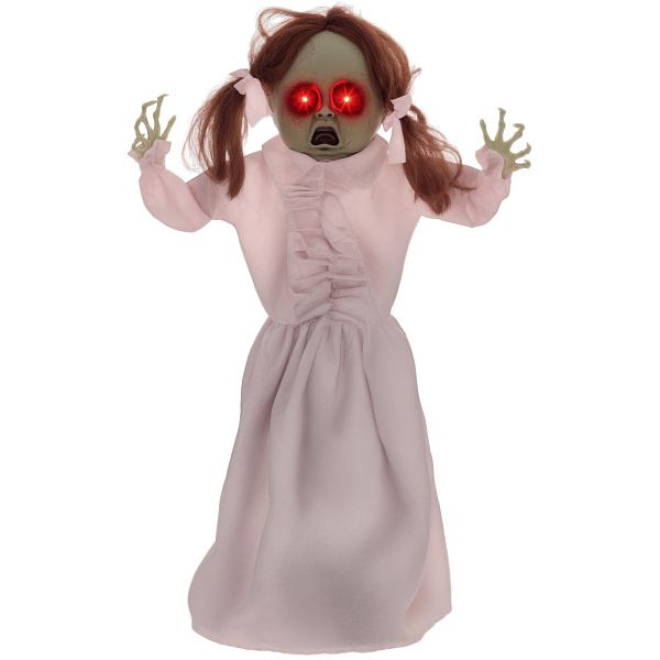 HOMCOM Horrorpuppe, Helloweendeko, aktiviert mit Geräusche/Berührung, rote Augen, Sound, 76 cm, 844-867V00PK