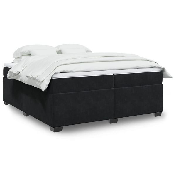 vidaXL Boxspringbett mit Matratze Schwarz 200x200 cm Samt, 3285307