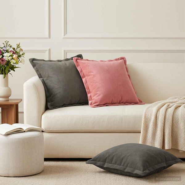 vidaXL Kissen mit Kissen HOUTEN 6-teilig Rosa Samt, 934628