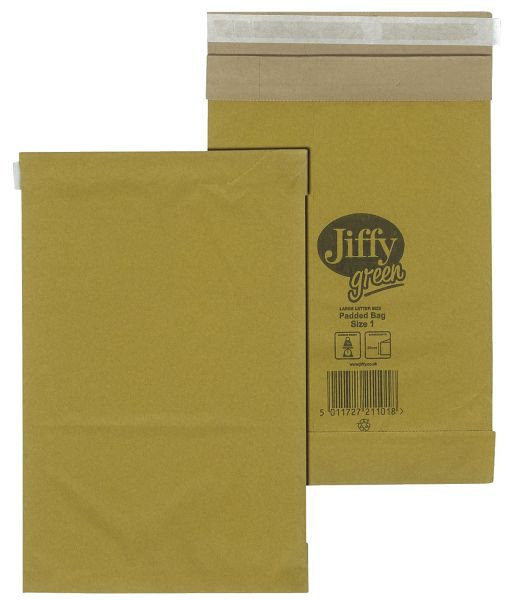 Jiffy Papierpolstertasche Größe 1, 180 x 280mm, braun, 30001311