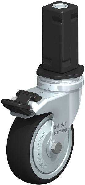 Blickle LRA-PATH 75K-FI-FK-EV04 Apparate-Lenkrolle mit Expander & Feststeller, Thermoplastisches Polyurethan, Grau, 848646
