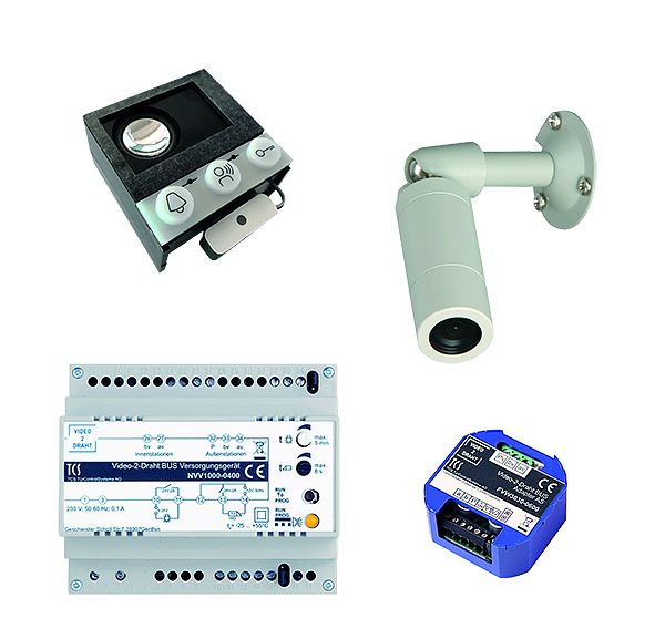 TCS video:kit V2D mit Einbau-Türlautsprecher ASI12000 + Einbaukamera FVK3220 + V2D Adapter FVW3030 + Versorgungsgerät NVV1000, VK06