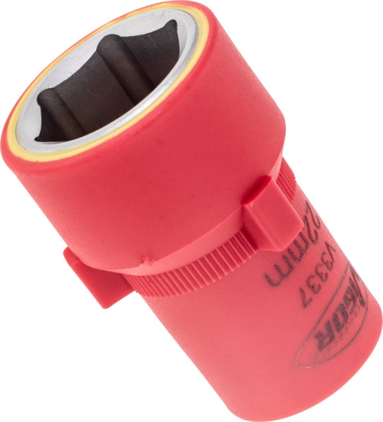 VIGOR VDE Steckschlüsseleinsatz, Vierkant hohl 12,5 mm (1/2 Zoll), Außen-Sechskant Profil, 22 mm, V3337