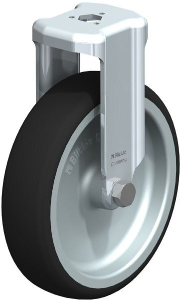 Blickle BKRA-PATH 126G Apparate-Bockrolle mit Rückenloch, Thermoplastisches Polyurethan, Grau, 846964