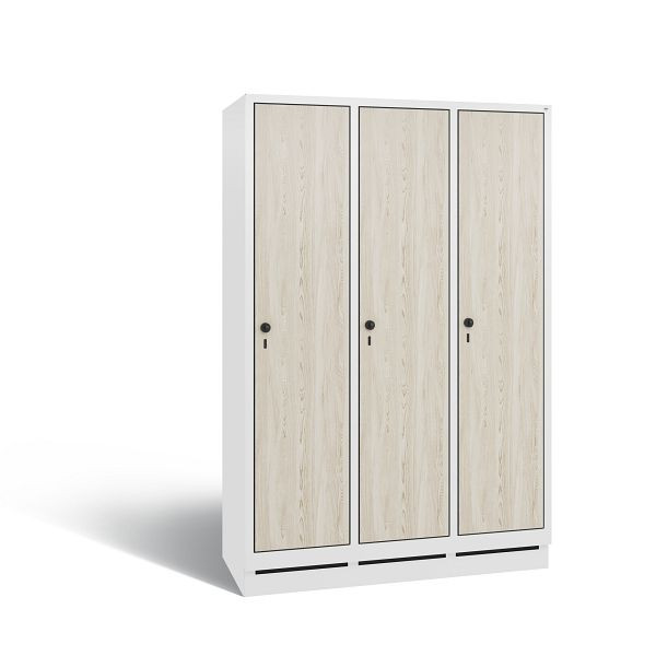 C+P Spind Evolo, 3 Abteile, H1800xB1200xT500 mm, Weiß/HPL Esche, 48020-32 S10695