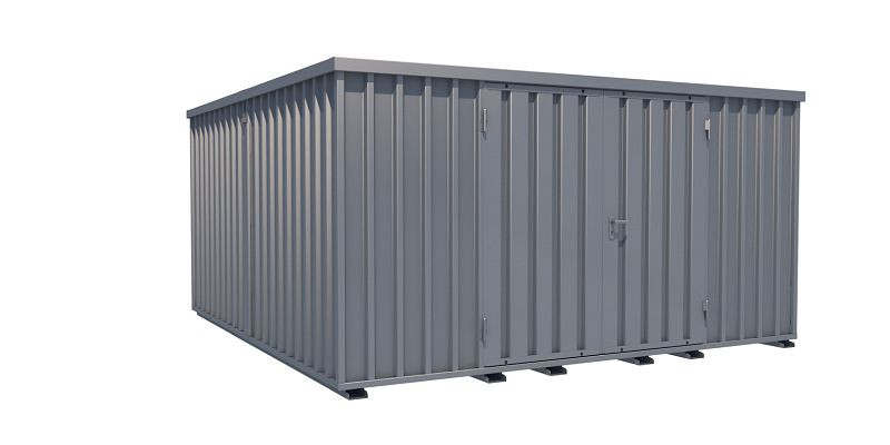 BOS ContainerCombination 2,1m, 4x4m, 2-flügelige Tür auf der 4 m-Seite, mit Kondenswasser-Stop-Beschichtung, SCC2100-4x4-LZ+AKW-SCC-4x4