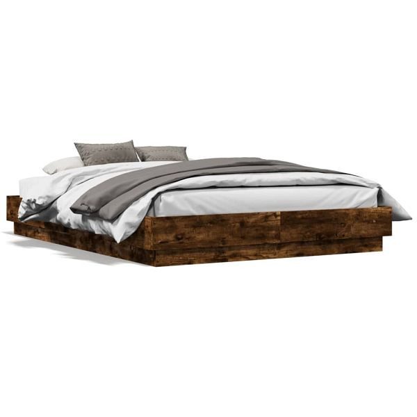 vidaXL Bettgestell Räuchereiche 120x190 cm Holzwerkstoff, 3209888