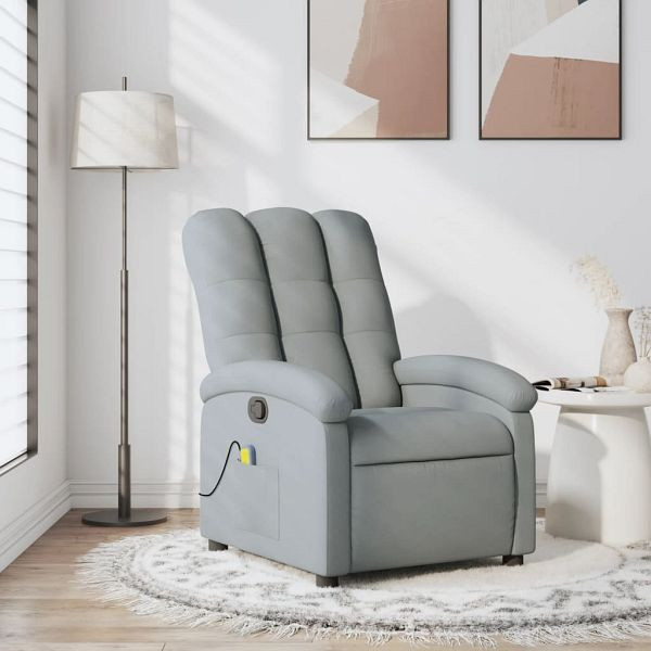 vidaXL Massagesessel Hellgrau Stoff, Füllmaterial: Schaumstoff, PP-Faser, 371739