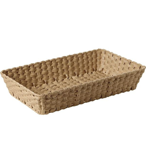 APS GN 1/1 Korb TWIRL - Polypropylen braun, 53 x 32,5 cm, Höhe 10 cm, GN-System, mit Edelstahldraht, 40370