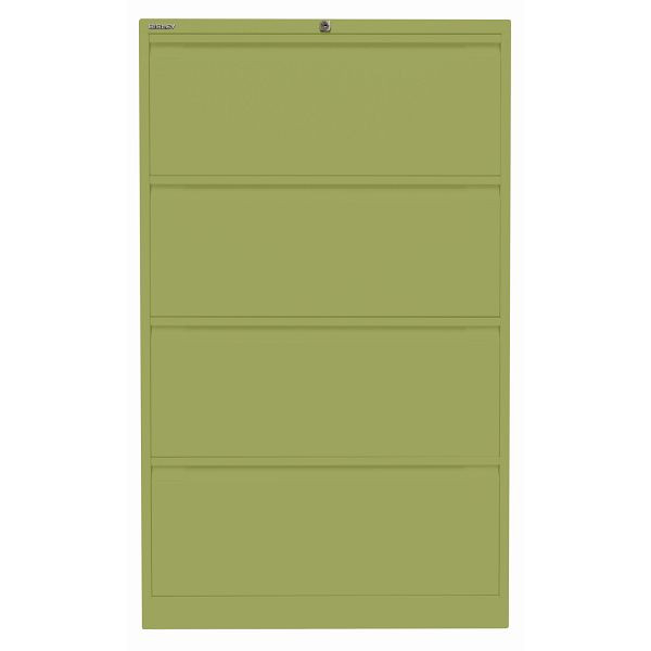 Bisley Hängeregistraturschrank, doppelbahnig, 4 HR-Schubladen, 604 grün, DF4604