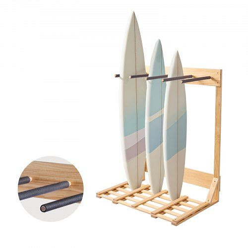 VEVOR 4-stufiges vertikales Surfbrettregal aus Holz, freistehender Ständer für Surf-, Wake- & Snowboards, JBCLBZJLDSSX1IOTT001V0