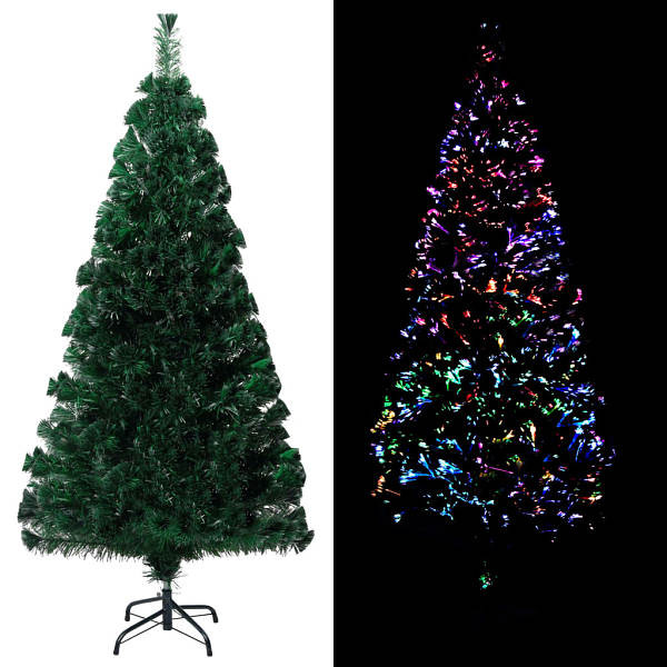 vidaXL Künstlicher Weihnachtsbaum mit Ständer Grün 150 cm Glasfaser, 321027