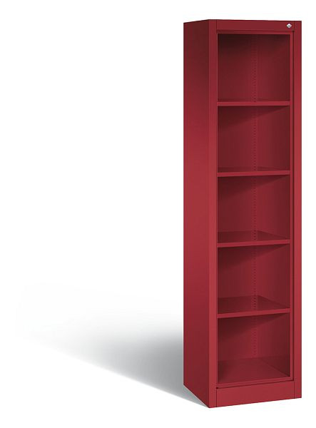 C+P Stahlregal mit Rückwand Acurado, H1950xB502xT400mm, Farbe: Rubinrot, 5 OH, 9134-000 S10016