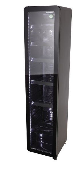 Gastro-Cool Retro Kühlschrank mit Glastür - Slimcooler - schwarz - GCGD175, 255100