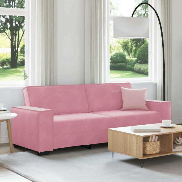 vidaXL 3-Sitzer-Sofa Rosa 180 cm Abmessung Samt, 4105033