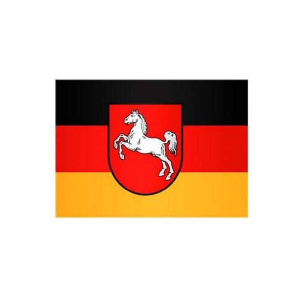Stein HGS Landesflagge Niedersachsen, 100 x 150 cm (Querformat), mit Seil und Schlaufe, FlagTop 160 g/m², für Fahnenmasten 6 m, ohne Hohlsaum, 26421