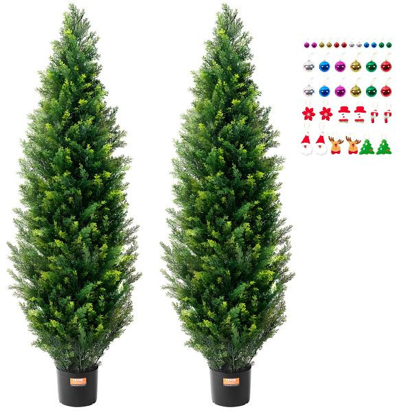 VEVOR 2er-Set Künstliche Zeder Formschnittbaum Kunstpflanzen PE Zypresse 152,4cm, XSRGXJS60YCAVOMHCV0