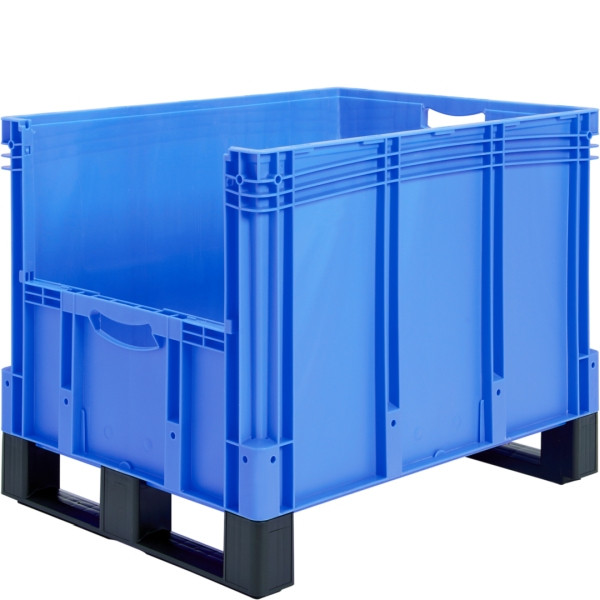 BITO Eurostapelbehälter XL Set /XL2 86324DKufe 800x600x320 blau, Etikett Entnahmeöffnung stirnseitig, C0290-0057