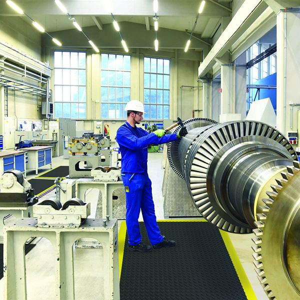 Notrax De-Flex Nitrile Arbeitsplatzmatten Ergonomie Anti- Ermüdung Trockene Bereiche 572, Schwarz, 45cm x 45cm, VE: 8 Stück, 572B1818BL