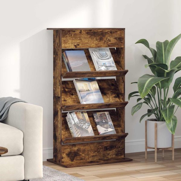 vidaXL Magazinregal Geräucherte Eiche 70 x 41 x 126 cm Holzwerkstoff, 899531