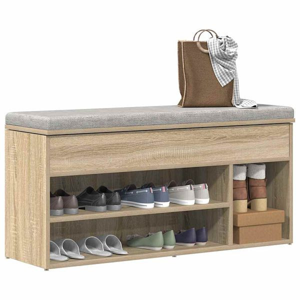 vidaXL Schuhbank Sonoma-Eiche 102x30,5x45 cm Holzwerkstoff, 859138