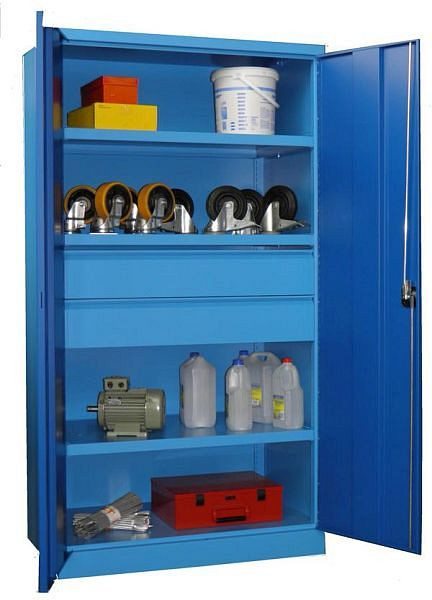 Pavoy Schwerlastschrank 1950/630/1040, Drehgriff, ohne Trennwand, 3 Böden, Schubladen: 2x175, 36362-104-007-735118