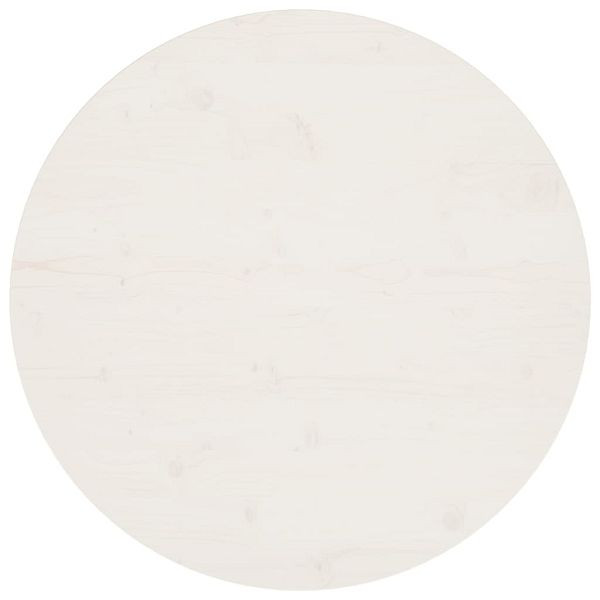 vidaXL Tischplatte Weiß Ø80x2,5 cm Massivholz Kiefer, 813656