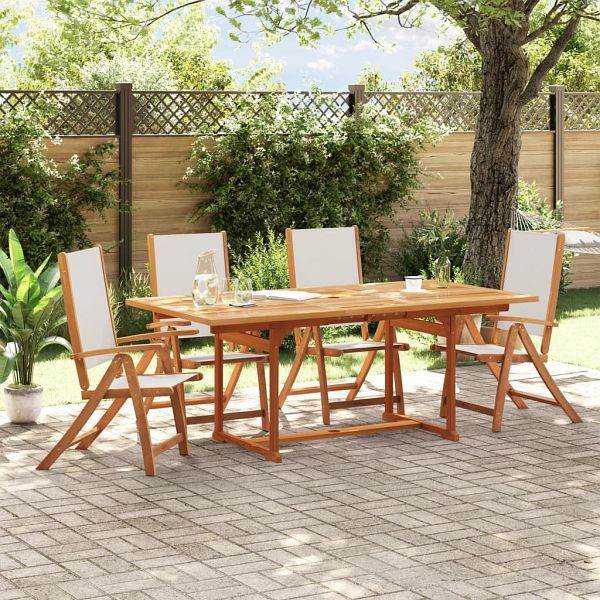 vidaXL Gartenstühle 4 Stück Klappbar Massivholz Akazie und Textilene, 3279238