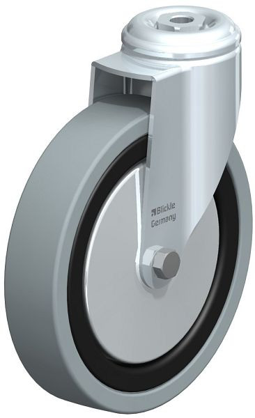 Blickle LKRA-VPA 150G-11-FA Apparate-Lenkrolle mit Rückenloch, Vollgummi, Grau, 653097