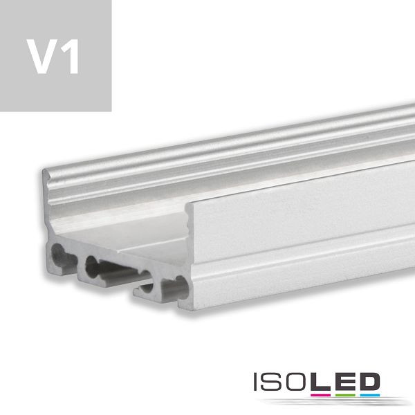 ISOLED LED Aufbauprofil SURF24 FLAT V1 Aluminium eloxiert, 200cm, 112852