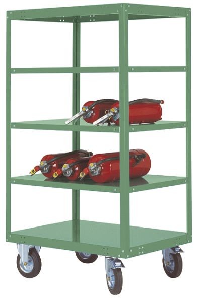 Manuflex Etagenwagen TRANSOMOBIL, mit 500 kg Tragkraft, HxBxT: 1795 x 1000 x 700 mm, resedagrün, TT4263.6011
