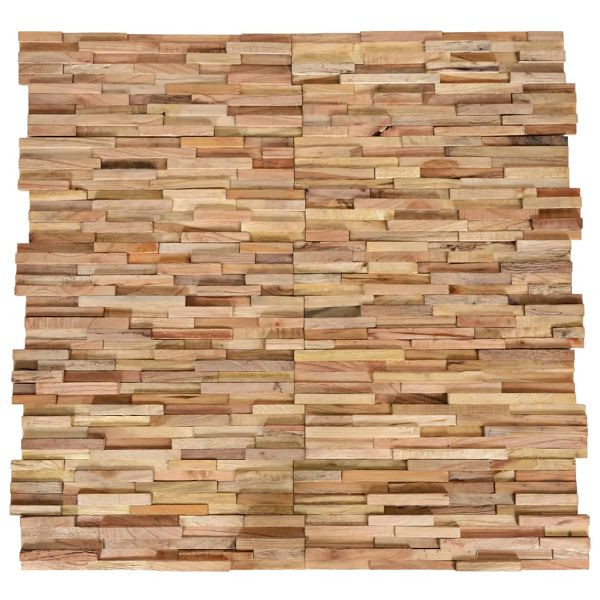vidaXL 3D-Wandverkleidung 10 Stück 1,08 m² Massivholz Teak, 326178