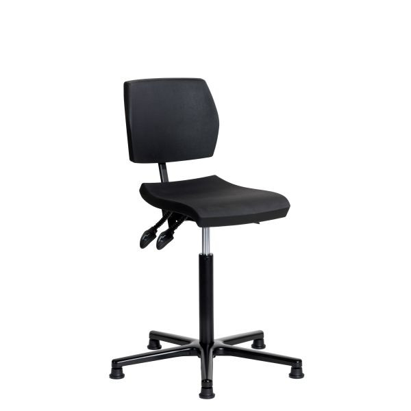 SOFAME Arbeitsstuhl ERGOSLIM mit Gleiter, Sitzhöhe 42-56 cm, mit Sitztiefenverstellung, Aluminium-Fußkreuz, W050100022