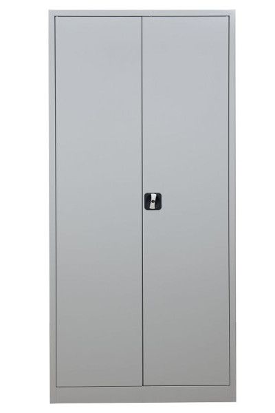 Gürkan Flügeltürenschrank, 42 x 92 x 195 cm, Lichtgrau, Fachboden Stück 4, FLC.19, 100161