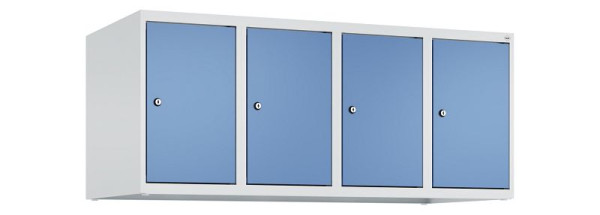 C+P Schrankaufsatz Classic PLUS, Aufsatzschrank, 7035/5023, Zylinderschlösser, 500x1200x500mm, 4 Abteile, 080090-40 S10020