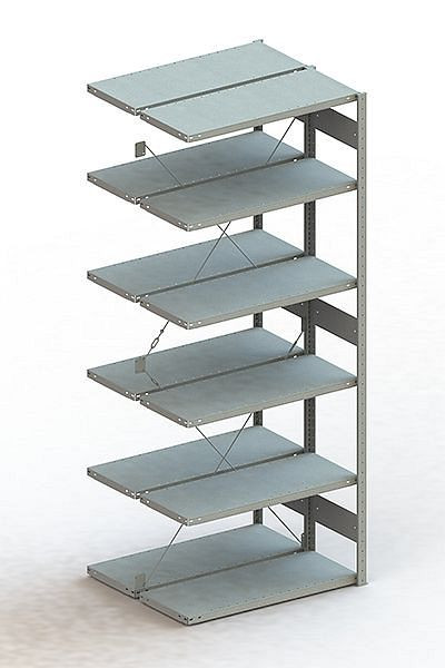 Meta S3 Steckregal CLIP 100 DAR 2500x1000x400 mm, verzinkt, Bodenanzahl: 2 x 6, 200180781