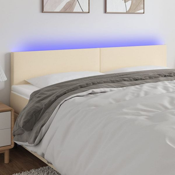 vidaXL LED Kopfteil Creme 180x5x78/88 cm Stoff, 3121351