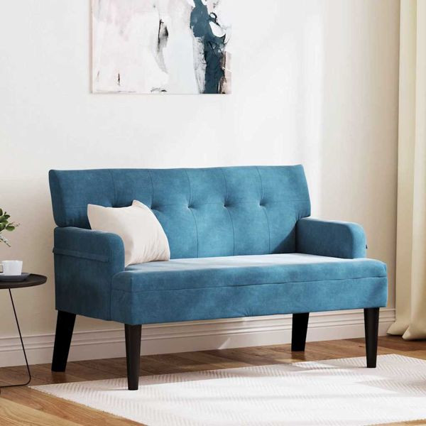 vidaXL Chesterfield Bank Blau 112 x 65,5 x 75 cm Samt, 42019294