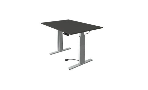 Kerkmann Sitz-/Stehtisch Move 3 silber, B 1200 x T 800 mm, elektrisch höhenverstellbar von 720-1200 mm, anthrazit, (Montage), 10231913-1