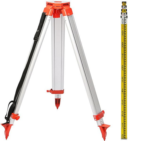 VEVOR Lasermessgeräte 5m Länge Staff & 1.65m Aluminium Stativ Tripod Rotationslaser, SJJ+BCZH000000001V0