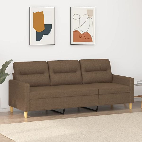 vidaXL 3-Sitzer-Sofa Braun 180 cm Stoff, Top-Qualität, 359246