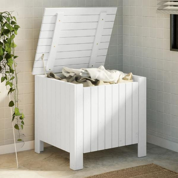vidaXL Truhe mit Deckel RANA Weiß 60x49x54 cm Massivholz Kiefer, 4002328