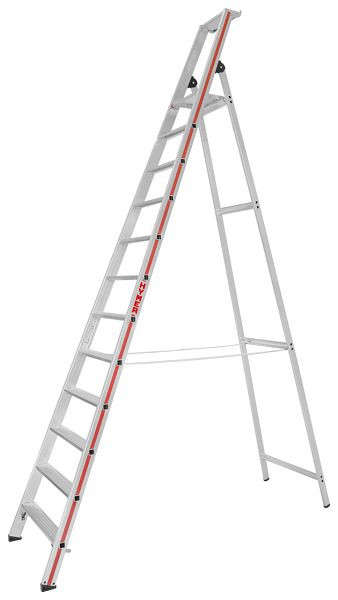 HYMER Stufenstehleiter mit Plattform, einseitig begehbar, 12 Stufen, Länge 3,70 m, Standhöhe: 2,78 m, 802612