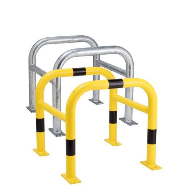 Stein HGS Säulenschutz "Mountain" Ø60mm aus Stahl, zweiteilig, Höhe: 600mm, Innen 500x500mm/Außen 620x620mm, verzinkt, verkehrsgelb, 25871