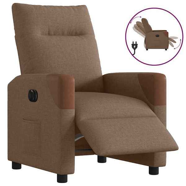 vidaXL Relaxsessel Elektrisch Braun Stoff, 3323993, 8721158643636