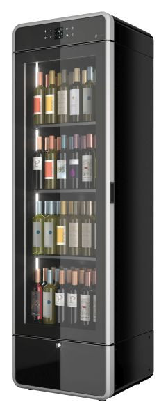 NordCap Weinlagerschrank WINE schwarz FIT SLIM, steckerfertig, Umluftkühlung, 436600200