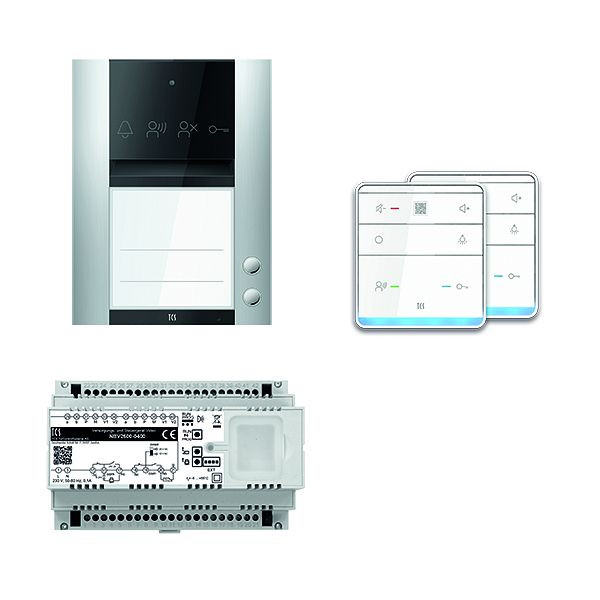TCS Türkontrollsystem audio: pack PRO 2WE Außenstation ASA 2T AP 2x Freisprecher ISW6010 Steuergerät, PAAF021/007