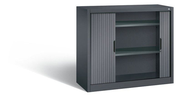C+P Sideboard mit Rollladen Omnispace, H1030xB1200xT420mm, Farbe: Schwarzgrau, Griffmulde, 2 OH, 3243-00 S10102